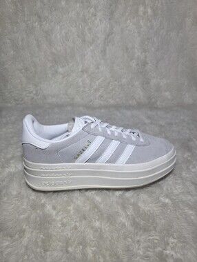 Adidas Gazelle Bold Grey White Platform Sneakers - Women’s 6.5